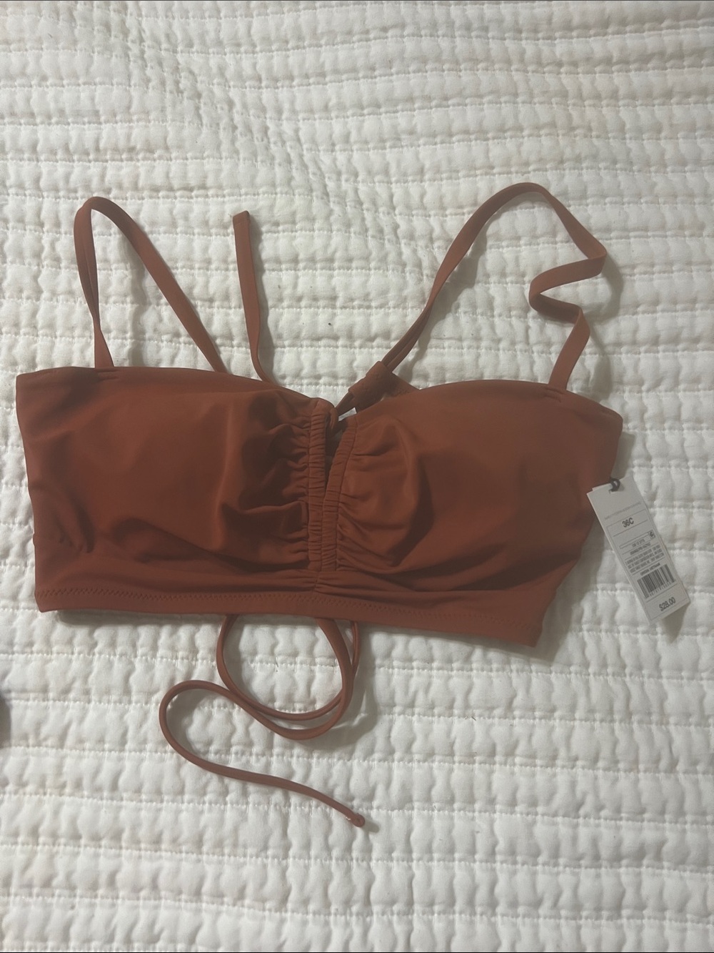 Target Rust Brown Ruched Bandeau Bikini Top